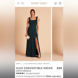 Birdy Grey Alex Convertible Dress Emerald